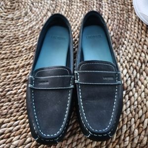 EUC NAVY BLUE LEATHER LACOSTE SOFT LOAFER SHOES